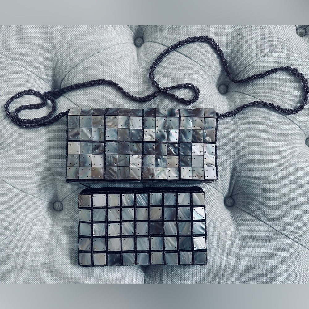 Silver Mosaic Clutch Bag